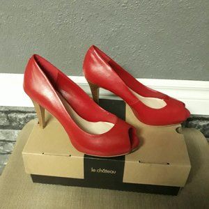 NWOT Red LeChateau Peeptoe Heels